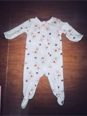 Kidgets Light Blue Puppy Footed One-Piece